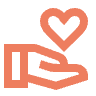 Volunteer or Hand holding heart Icon | Apricot